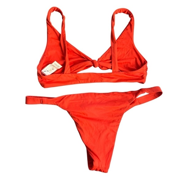 VITAMIN A Lou Bikini Top and Carmen Bikini Bottom Set in Papavero - Picture 5 of 10